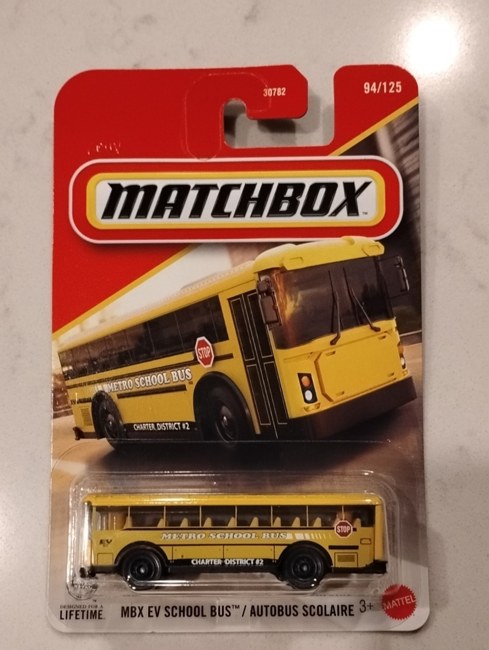Mattel Matchbox Yellow & Black Metro School Bus Toy
